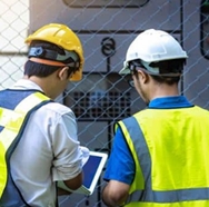 電気エンジニアが作業している